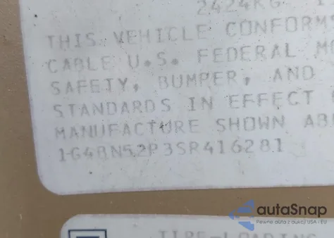 1995 Buick Roadmaster from USA, damaged, VIN 1G4BN52P3SR416281